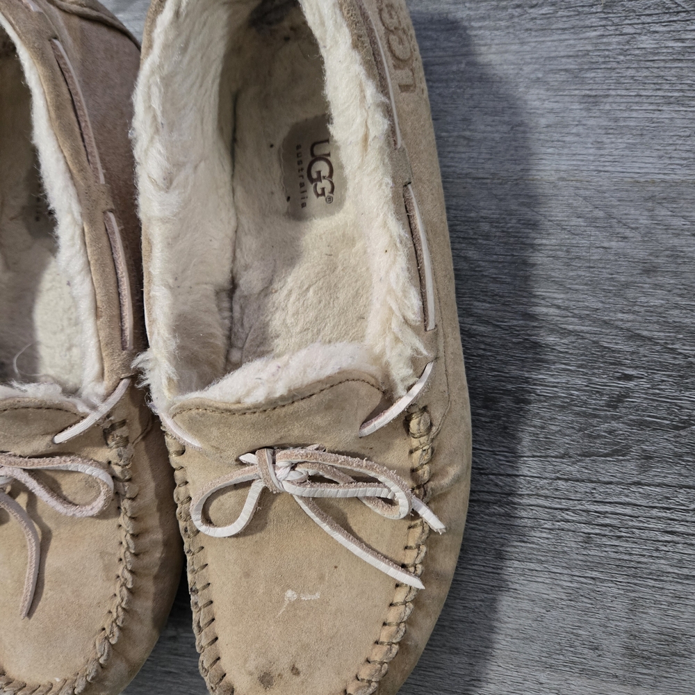 UGG Tan Suede Moccasin Slippers - Picture 2 of 8